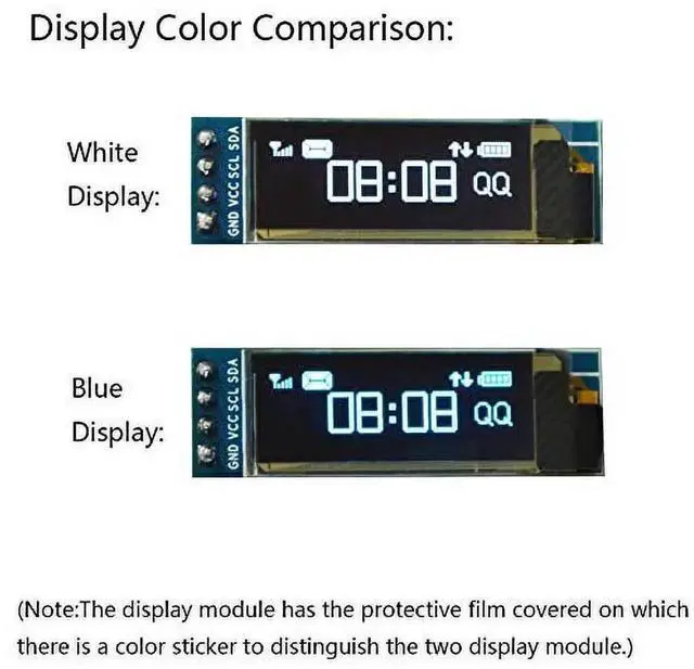 Alt view image 2 of 5 - 2pcs 0.91 inch OLED Display Module White Blue Color Display I2C Interface SSD1306 OLED Screen Driver DC 3.3V~5V Compatible with Arduino Raspberry Pi