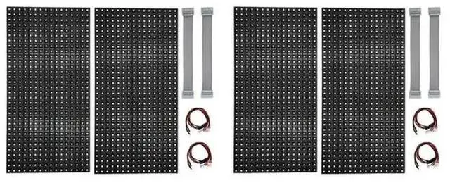 Alt view image 3 of 7 - 4Pcs P10 Full Color Outdoor LED Module HUB75 SMD3535 32x16 Pixels LED Display Panel 320x160mm 1/4S Driver,4 x LED Display Unit Board 4 cord 4 x cable,Black