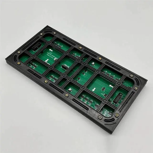 Alt view image 5 of 7 - 4Pcs P10 Full Color Outdoor LED Module HUB75 SMD3535 32x16 Pixels LED Display Panel 320x160mm 1/4S Driver,4 x LED Display Unit Board 4 cord 4 x cable,Black