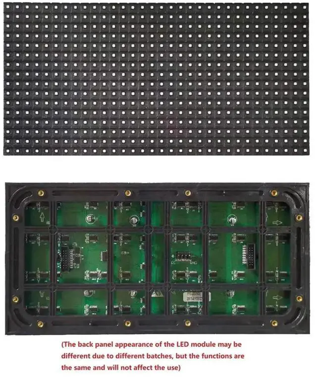 Alt view image 7 of 7 - 4Pcs P10 Full Color Outdoor LED Module HUB75 SMD3535 32x16 Pixels LED Display Panel 320x160mm 1/4S Driver,4 x LED Display Unit Board 4 cord 4 x cable,Black