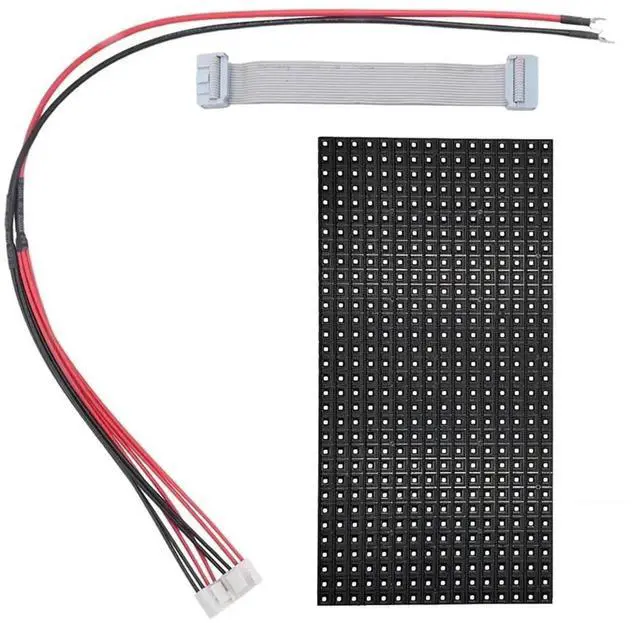 Alt view image 6 of 7 - 4Pcs P10 Full Color Outdoor LED Module HUB75 SMD3535 32x16 Pixels LED Display Panel 320x160mm 1/4S Driver,4 x LED Display Unit Board 4 cord 4 x cable,Black