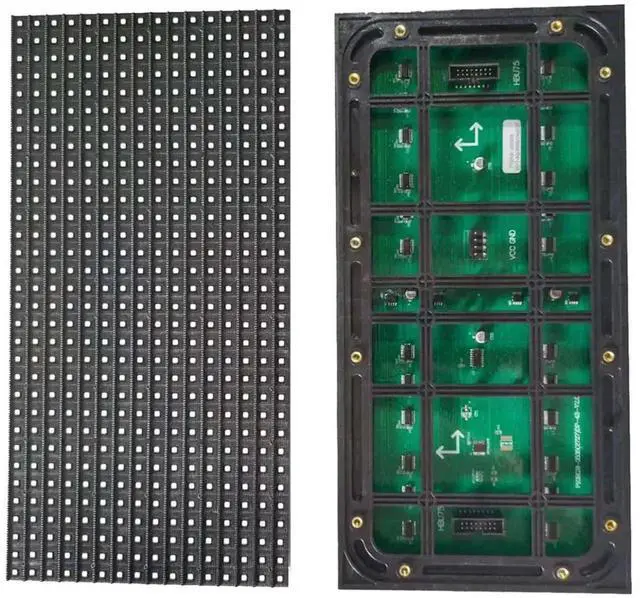 Alt view image 2 of 7 - 4Pcs P10 Full Color Outdoor LED Module HUB75 SMD3535 32x16 Pixels LED Display Panel 320x160mm 1/4S Driver,4 x LED Display Unit Board 4 cord 4 x cable,Black