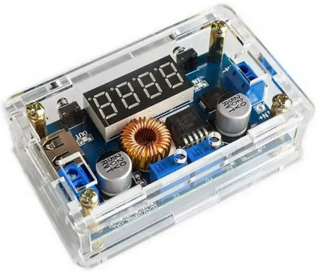 Main image of XL4015 DC-DC Step Down Module High-Power LED Constant Current Drive Module with Voltmeter Display Acrylic Case Compatible with Battery Charging