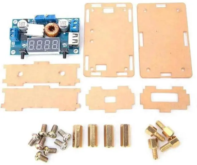 Alt view image 5 of 5 - XL4015 DC-DC Step Down Module High-Power LED Constant Current Drive Module with Voltmeter Display Acrylic Case Compatible with Battery Charging