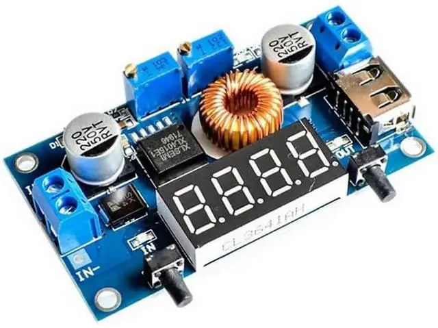 Alt view image 2 of 5 - XL4015 DC-DC Step Down Module High-Power LED Constant Current Drive Module with Voltmeter Display Acrylic Case Compatible with Battery Charging