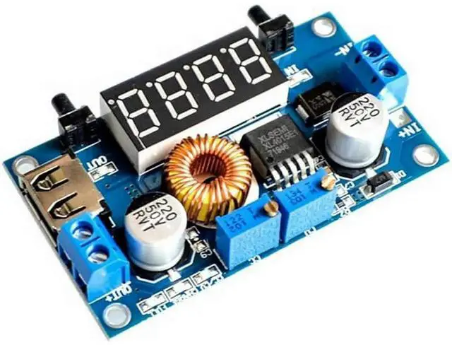 Alt view image 3 of 5 - XL4015 DC-DC Step Down Module High-Power LED Constant Current Drive Module with Voltmeter Display Acrylic Case Compatible with Battery Charging