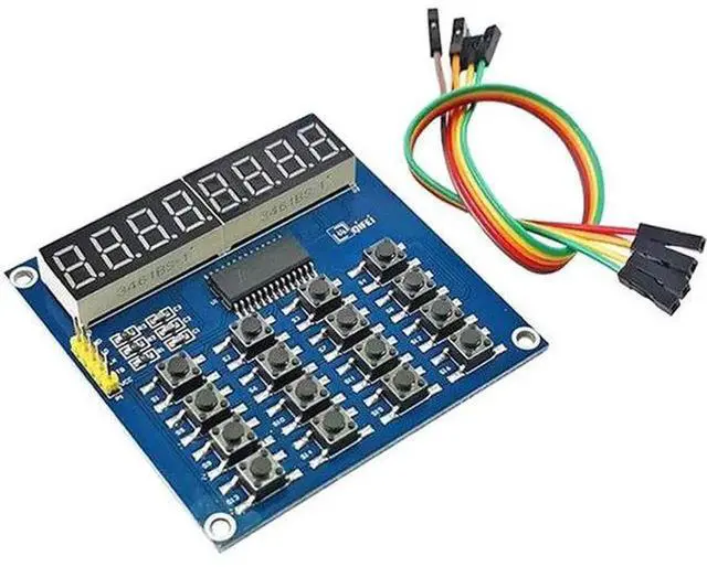 Alt view image 4 of 4 - TM1638 8 Bits Optoelectronic Displays LED Digital Tube Module Keyboard Scan and Display LED Segment Displays Common Anode