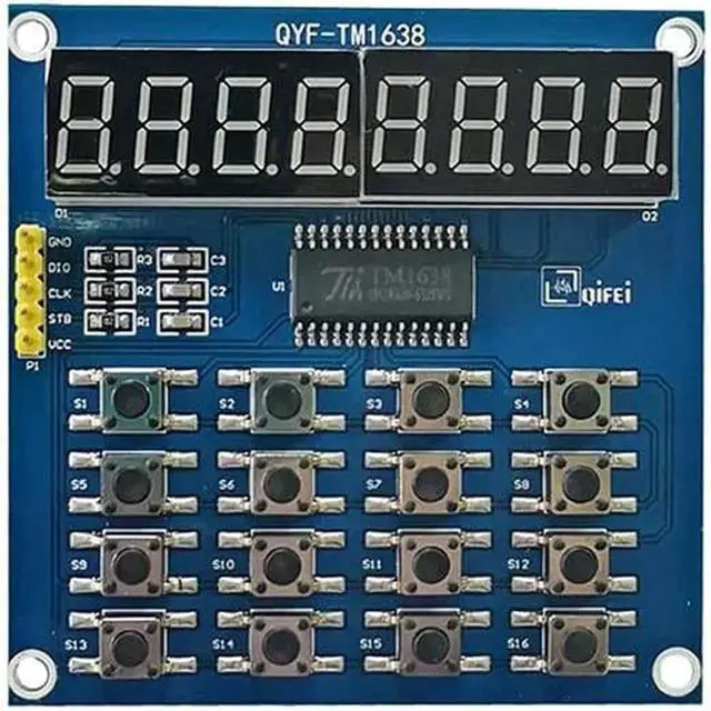 Alt view image 3 of 4 - TM1638 8 Bits Optoelectronic Displays LED Digital Tube Module Keyboard Scan and Display LED Segment Displays Common Anode