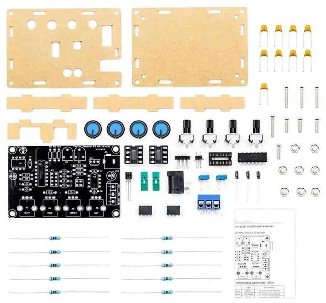 Alt view image 4 of 4 - ICL8038 Low-Frequency Signal Generator DIY kit Sine/Triangle/Square/Compatible withward/Reverse Output 5Hz~400KHz Adjustable Frequency with Acrylic Case