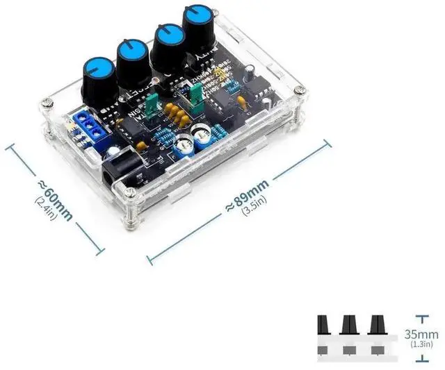 Alt view image 2 of 4 - ICL8038 Low-Frequency Signal Generator DIY kit Sine/Triangle/Square/Compatible withward/Reverse Output 5Hz~400KHz Adjustable Frequency with Acrylic Case