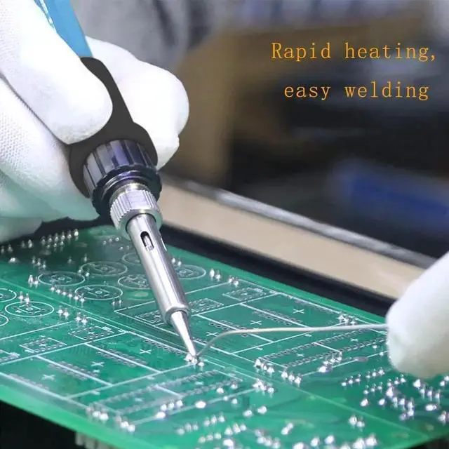 Alt view image 3 of 4 - Soldering Iron Kit Electronics Full Set 60W 110V Soldering Welding Iron Kit with Adjustable Temperature controlled 5pcs Soldering Tips