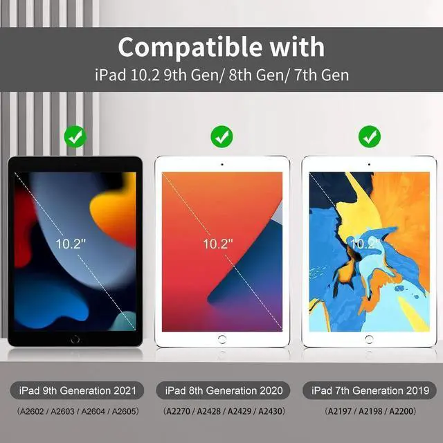 Alt view image 4 of 5 - GKABXY Case with Keyboard for iPad 10.2 inch 2021/2020/2019, iPad 9th/8th/7th Generation Detachable Bluetooth Keyboard Cover with Pencil Holder, Multi-Angle Stand for Study/Office/Travel (Black)