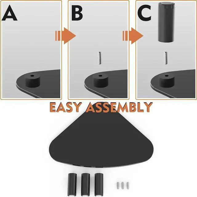 Alt view image 4 of 5 - Tempered Glass Computer Monitor Riser/Triangle Save Space Desktop Corner Stand for Computer Monitor & Laptop Black HD01B-003