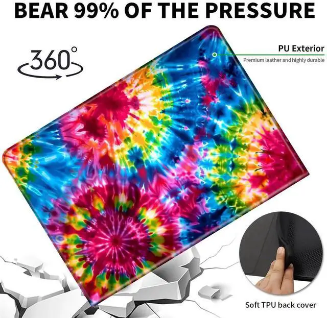 Alt view image 3 of 5 - ACWDMKH Case for Microsoft Surface Pro 7 Plus/7/6/5/4 12.3 Inch Tablet,Leather Folio Adjustable Stand for Surface Pro Case 12.3,Rainbow Color