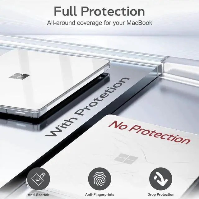 Alt view image 4 of 5 - B BELK Case for Microsoft Surface Laptop 15 inch Touchscreen Copilot+ PC 2024 (7th Edition) Model: 2037, Plastic Hard Shell Case + Keyboard Cover + Screen Protector for 15'' Microsoft Surface, Clear