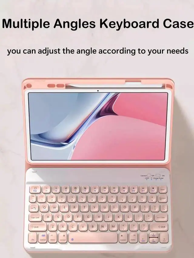 Alt view image 4 of 5 - AnMengXinLing Keyboard Case for iPad 9th/8th/7th Generation/Pro10.5/Air 3rd Gen, Candy Slim Magnetic Detachable Keyboard Tablet Cover with Pencil Holder for iPad9/iPad8/iPad7/Air3/pro10.5, Blue