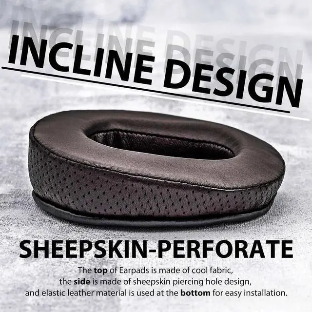 Alt view image 3 of 5 - TRANSTEK Sheepskin Thicker Cooling Gel Ear Cushion Earpads for Arctis Pro, Arctis 7/5/3/1, Arctis 9X, Arctis 7X, Arctis 7P, RIG 800 Series, ATH M50X, M40X, MDR-7506 V6 (Brown Fabric)