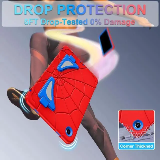 Alt view image 3 of 5 - Auizotl Case for Galaxy Tab A9 Plus Case Samsung Galaxy Tab A9 Plus 11 Kids Samsung Tablet with Screen Protector Stand Thickned Cornor Impact Protection Tab A9+ 11 Inch Cover, Red Blue