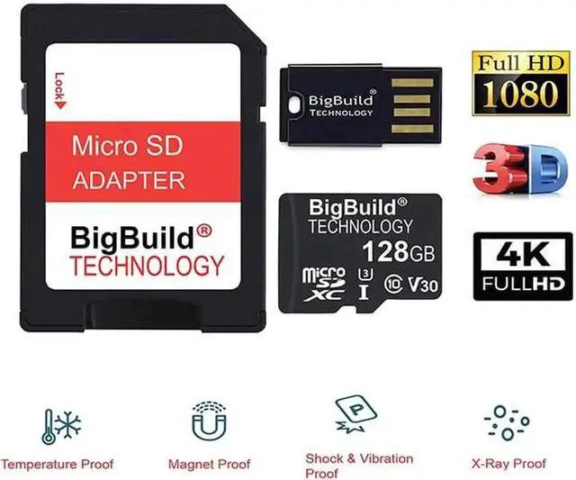 Alt view image 5 of 5 - BigBuild Technology 128GB Ultra Fast 100MB/s U3 microSDXC Memory Card for Amazon Fire 7, 8 10, Plus, Kids Edition, HD Edition Tablet