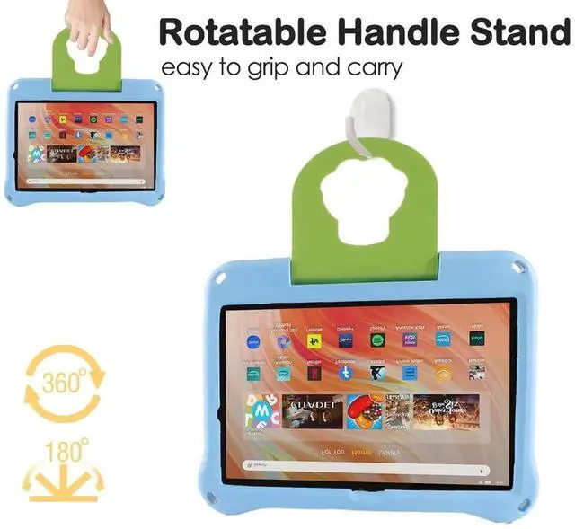 Alt view image 4 of 5 - Topevoeon Dinosaur Kindle Fire HD 10 Tablet Case for Kids Boys Light EVA Kids Friendly Fire HD10 Plus 10.1 inch 2021 2023 11Gen Kid-Proof Shockproof Tablet Cover with Handle Kickstand