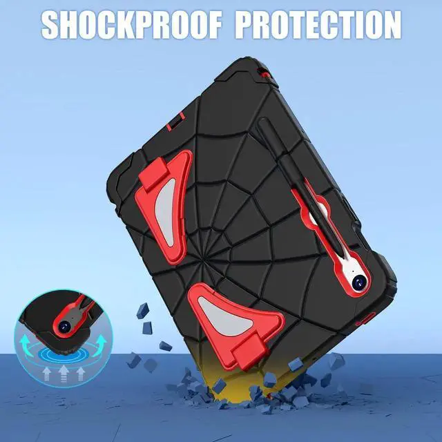 Alt view image 5 of 5 - AKABEILA Compatible with Samsung Galaxy Tab S7/S8/S9/S9 FE 11 inch(2023) Tablet CaseLightweight Shockproof Rugged Protective Cover with Kickstand for Kids Children Boys Babies Black Red