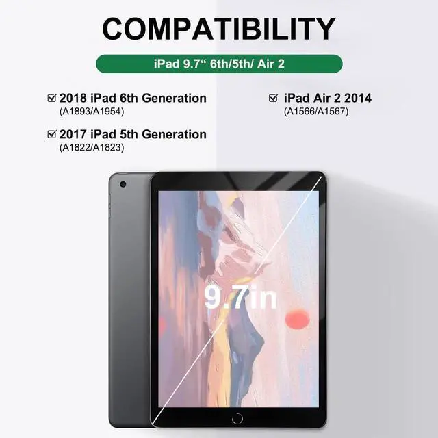 Alt view image 4 of 5 - for iPad Keyboard case 9.7 inch, iPad 6th Gen (2018), 5th Gen (2017), iPad Air 2 (2014), Air 1, iPad Pro (2016), Detachable Bluetooth Wireless Keyboard Folio Slim & Light Cover, Rechargeable, (Pink)