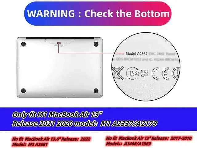 Alt view image 3 of 5 - AMCJJ Compatible with MacBook Air M1 Case 13 Inch 2022 2021 2020 Release A2337/A2179 with Retina & Touch ID, Plastic Hard Shell Case & Keyboard Cover & Screen Protector - Glitter Black