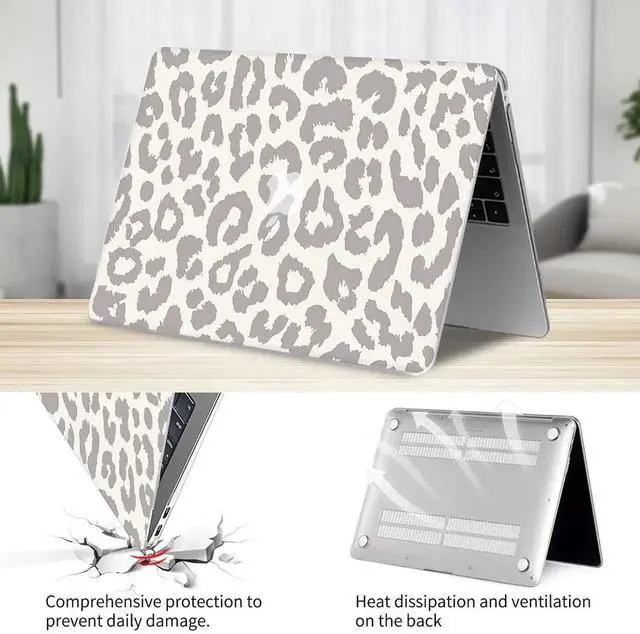 Alt view image 5 of 5 - Seorsok Compatible with MacBook Air 13 Inch Model A1932 A2179 M1 A2337 Touch ID Release 2020 2019 2018 Plastic Hard Shell Case Protective Cover with 2 Pieces Pink Keyboard Cover Leopard Print