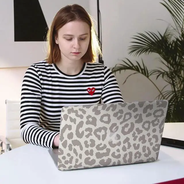 Alt view image 3 of 5 - Seorsok Compatible with MacBook Air 13 Inch Model A1932 A2179 M1 A2337 Touch ID Release 2020 2019 2018 Plastic Hard Shell Case Protective Cover with 2 Pieces Pink Keyboard Cover Leopard Print