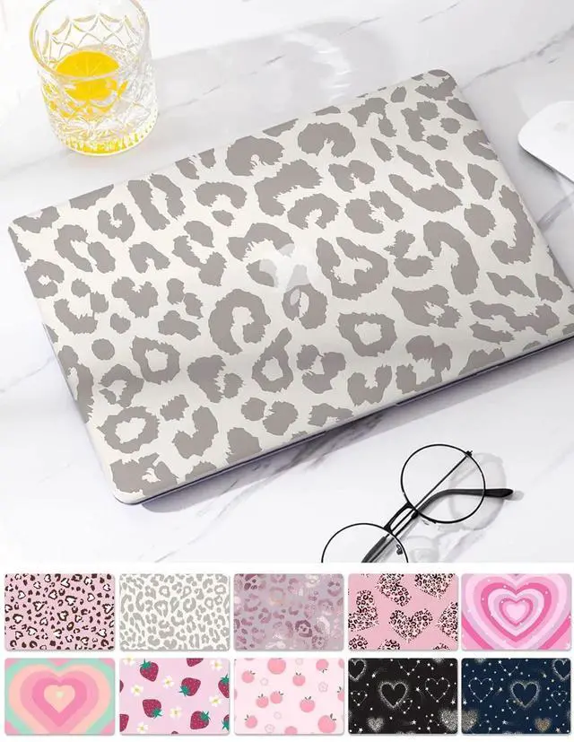 Alt view image 4 of 5 - Seorsok Compatible with MacBook Air 13 Inch Model A1932 A2179 M1 A2337 Touch ID Release 2020 2019 2018 Plastic Hard Shell Case Protective Cover with 2 Pieces Pink Keyboard Cover Leopard Print