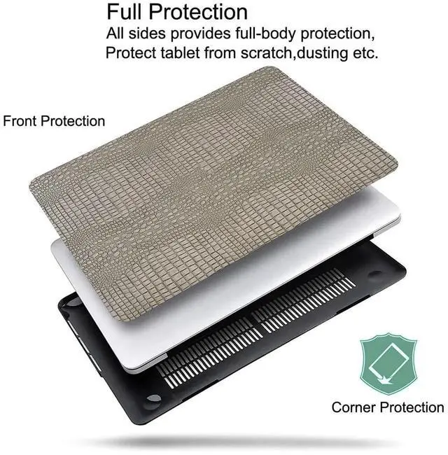 Alt view image 4 of 5 - DTangLsm Compatible with MacBook Air 15 inch Case 2025 2024 2023 M4 M3 M2 A3241 A3114 A2941, Crocodile Skin Alligator PU Leather Hard Shell Cover for Mac Book Air 15 M4 Case and Keyboard Cover, Silver