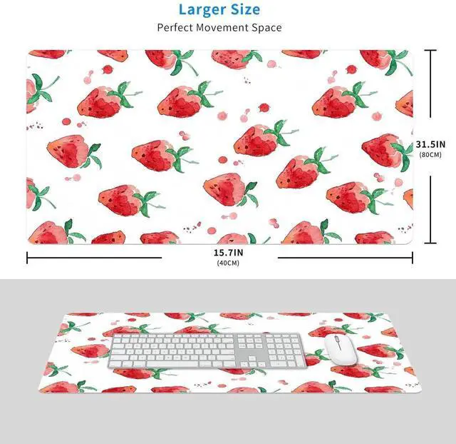 Alt view image 2 of 5 - MAYCARI Cute Desk Mat Cartoon Desk Pad Mouse Pad Kawaii Large Strawberry Gaming Mousepad XXL Laptop Keyboard Desktop Writing Pad for Girls Students 31.5"X15.7"