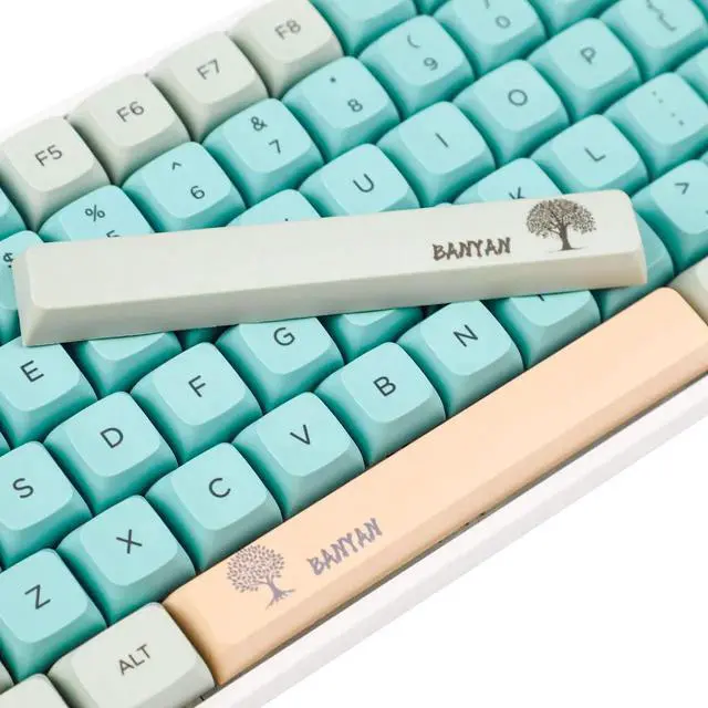 Alt view image 4 of 5 - YMDK Banyan Keycaps 126 Key Dye Sub ZDA PBT Keycap Similar to XDA Keycap Dye Sub for MX Keyboard 104 87 GK61 96 84 GK64 68 Key caps (126 Banyan)