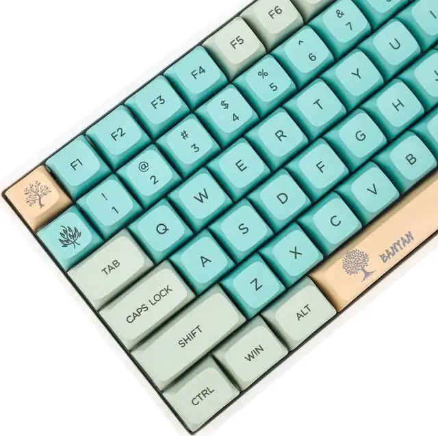 Alt view image 5 of 5 - YMDK Banyan Keycaps 126 Key Dye Sub ZDA PBT Keycap Similar to XDA Keycap Dye Sub for MX Keyboard 104 87 GK61 96 84 GK64 68 Key caps (126 Banyan)
