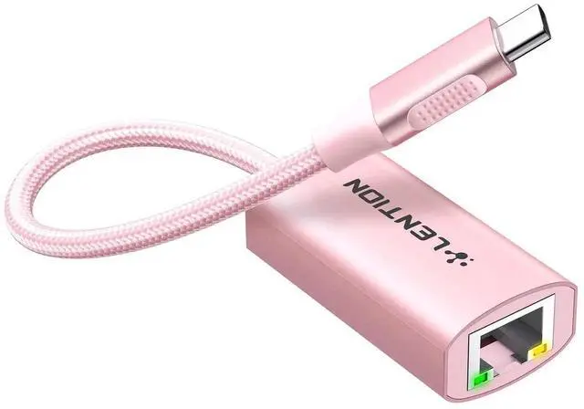 Main image of LENTION USB C to Ethernet Adapter, RJ45 to Type C Gigabit Network 1000M Wired LAN Converter Compatible 2023-2016 MacBook Pro 13/15/16, New iPad Pro/Mac Air/Surface, More (CU604, Rose Gold)