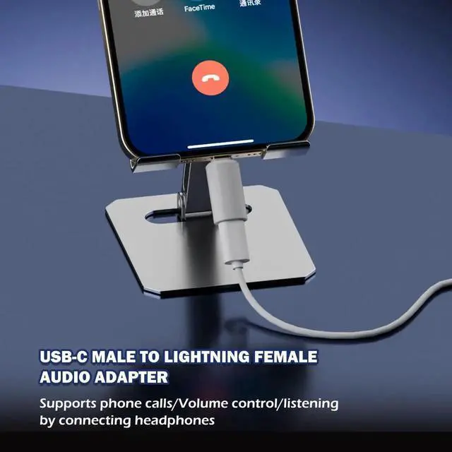 Alt view image 4 of 5 - 2Pack for Type-C Male to Lightning Female Adapter Converter,for USB C Male to Lightning Female Cable Support Charging/Data Transfer and Audio for iPhone 17/16/16pro/16plus/16pro max etc