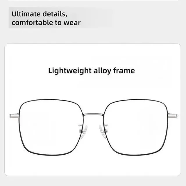 Alt view image 2 of 5 - HEPTICS Square Blue Light Blocking Glasses, Lightweight Metal Frame, Black Computer Gaming Glasses, Anti Eye Strain, 135mm Width