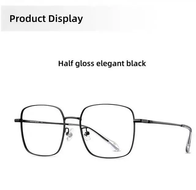 Alt view image 4 of 5 - HEPTICS Square Blue Light Blocking Glasses, Lightweight Metal Frame, Black Computer Gaming Glasses, Anti Eye Strain, 135mm Width
