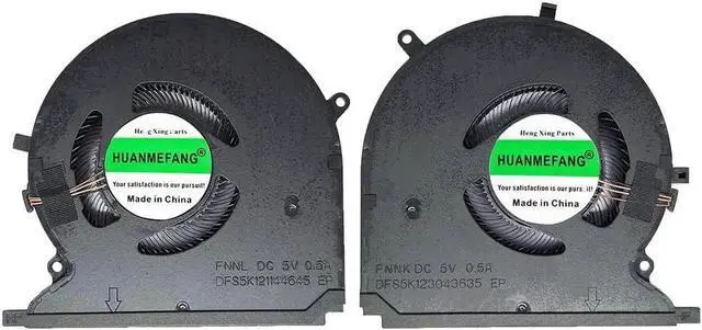Main image of HUANMEFANG Replacement New Laptop CPU and GPU Cooling Fan for Razer Blade 14 RZ09-0370 RZ09-0370CEA3 RZ09-0368 P/N FNNK DFS5K123043635 FNNL DFS5K121144645 DC 5V 0.5A Fan