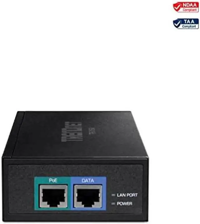Alt view image 2 of 5 - TRENDnet 10G PoE++ Injector, Supplies PoE (15.4W), PoE+ (30W), or PoE++ (90W), Converts a Non-PoE Port to A PoE ++ 10G Port, Metal Housing, Black, TPE-319GI