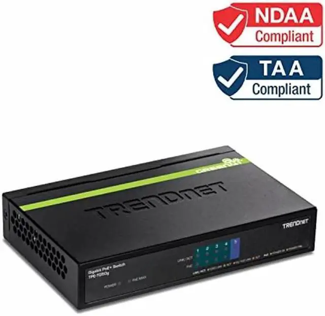 Alt view image 4 of 5 - TRENDnet 5-Port Gigabit PoE+ Switch, 31 W PoE Budget, 10 Gbps Switching Capacity, Plug & Play, Ethernet Network Switch, Data & Power through Ethernet to PoE Access Points and IP Cameras, Full & Half D