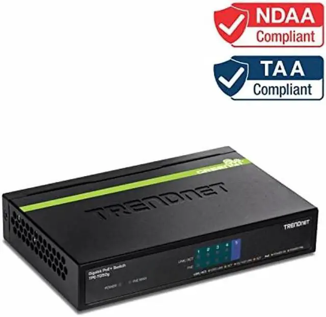 Alt view image 4 of 5 - TRENDnet 5-Port Gigabit PoE+ Switch, 31 W PoE Budget, 10 Gbps Switching Capacity, Plug & Play, Ethernet Network Switch, Data & Power through Ethernet to PoE Access Points and IP Cameras, Full & Half D