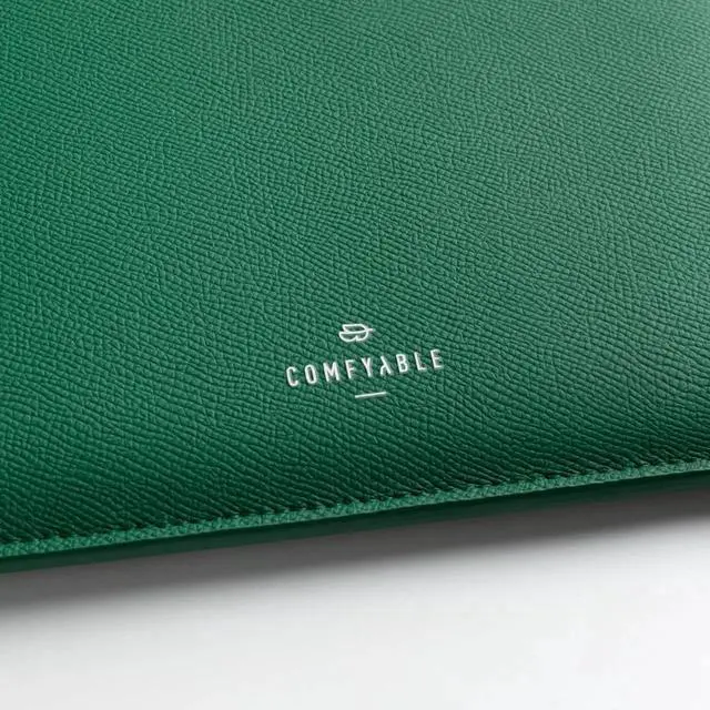 Alt view image 5 of 5 - Comfyable Laptop Sleeve 14 Inch Precisely Compatible with MacBook Pro M4 M3 M2 M1 Pro/Max 2024, Genuine Leather Cover Case, Leafy Green