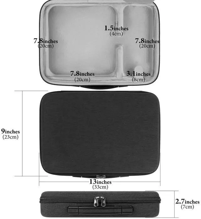 Alt view image 4 of 5 - Geekria Hard Travel Case, Compatible with Apple 2023/2020 Mac Mini Desktop and Fit for Magic Keyboard, Magic Mouse Carrying Case (Dark Gray)