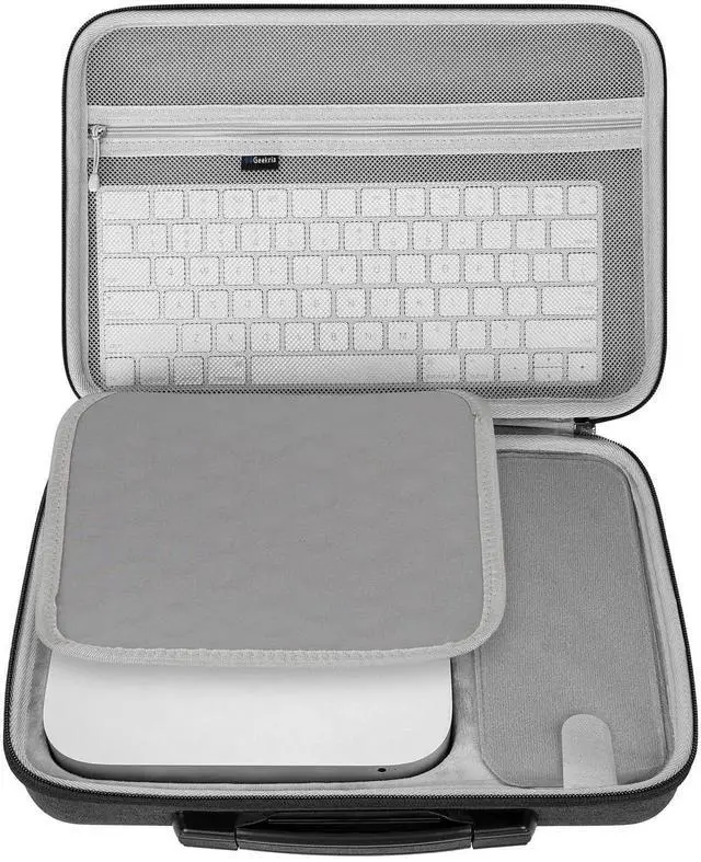 Alt view image 5 of 5 - Geekria Hard Travel Case, Compatible with Apple 2023/2020 Mac Mini Desktop and Fit for Magic Keyboard, Magic Mouse Carrying Case (Dark Gray)