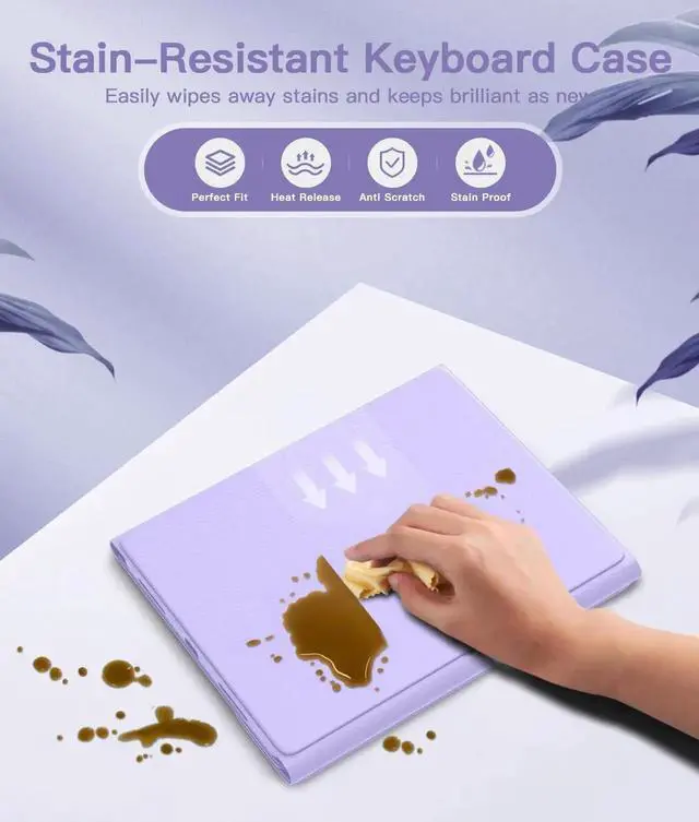 Alt view image 5 of 5 - Beydoa for iPad 10th Generation Case with Keyboard 10.9 Inch 2022/iPad (A16) 11th Gen 11 Inch 2025 - Magnetic Detachable Keyboard, Stain Proof Cover, Smart Folio Case with Pencil Holder - Purple