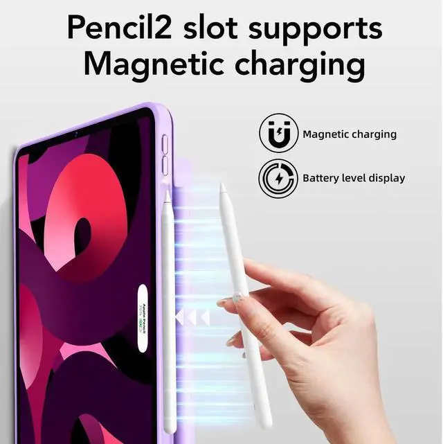 Alt view image 3 of 5 - Marasone Case for iPad Pro 11 inch(1st, 2nd, 3rd & 4th Gen) 2022/2021/2018/2020-Slim Protective Case-Wireless Apple Pencil Charging (Purple)