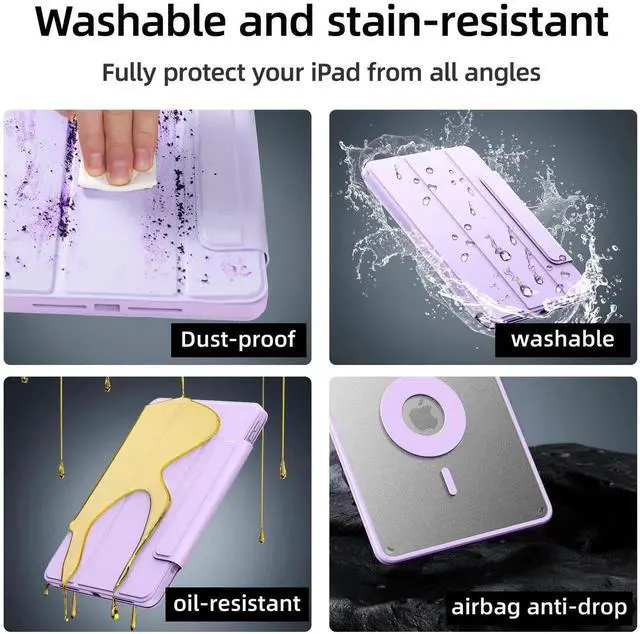 Alt view image 4 of 5 - Marasone Case for iPad Pro 11 inch(1st, 2nd, 3rd & 4th Gen) 2022/2021/2018/2020-Slim Protective Case-Wireless Apple Pencil Charging (Purple)