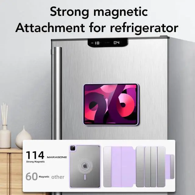 Alt view image 2 of 5 - Marasone Case for iPad Pro 11 inch(1st, 2nd, 3rd & 4th Gen) 2022/2021/2018/2020-Slim Protective Case-Wireless Apple Pencil Charging (Purple)