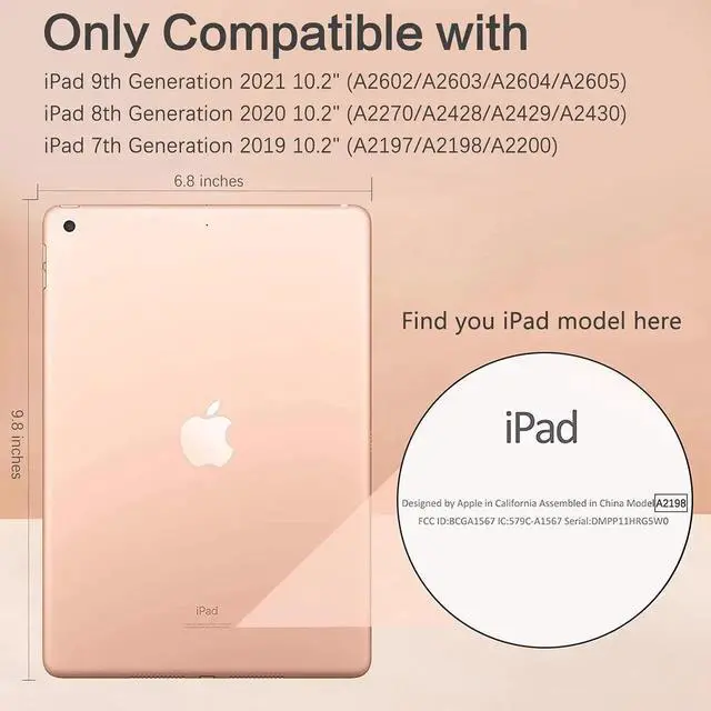 Main image of BENTOBEN iPad 9th Generation Case, iPad 8th Generation Case, iPad 7th Gen Case, iPad 10.2 2021/2020/2019 Case, 3 in 1 Heavy Duty Rugged Shockproof Protective Cover with Stand Pen Holder, Black/Blue